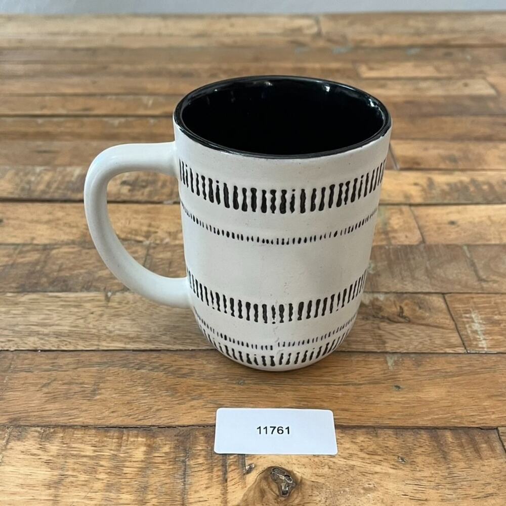 Hearth & Hand with Magnolia Stoneware Coffee Mug Cup 14oz White Black - Picture 12 of 12